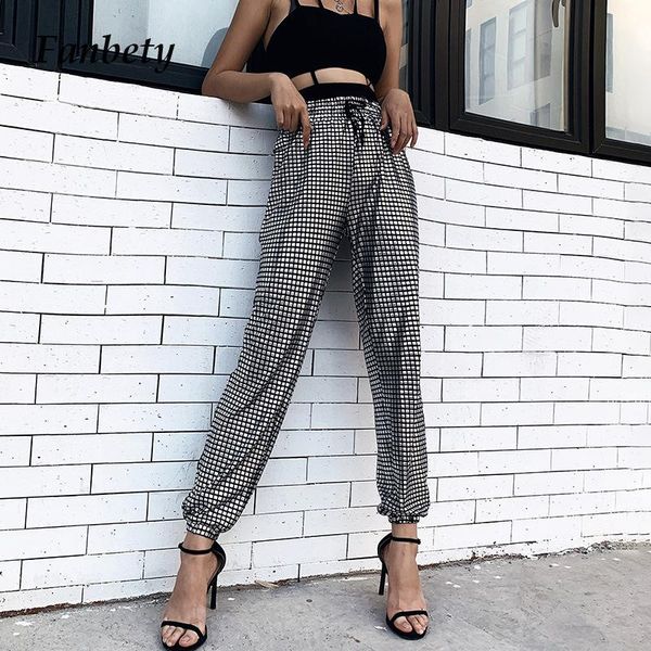women's pants & capris women diamond sequin drawstring casual tapered loose elastic belt trousers lady lattice hip hop streetwear long, Black;white
women's pants & capris women diamond sequin drawstring casual tapered loose elastic belt trousers lady lattice hip hop streetwear long, Black;white