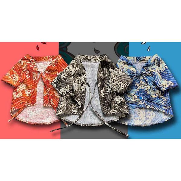 dog apparel spring and summer pet clothes japanese kimono sea wave three-color fashion small medium-sized shirt
dog apparel spring and summer pet clothes japanese kimono sea wave three-color fashion small medium-sized shirt