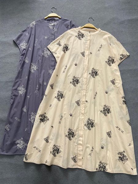 casual dresses japanese literary female summer cotton embroidered short-sleeved dress, Black;gray
casual dresses japanese literary female summer cotton embroidered short-sleeved dress, Black;gray