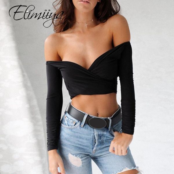 women's t-shirt elimiiya women long sleeve crop deep v neck basic solid lady casual tshirt off shoulder t shirts summer autumn, White
women's t-shirt elimiiya women long sleeve crop deep v neck basic solid lady casual tshirt off shoulder t shirts summer autumn, White
