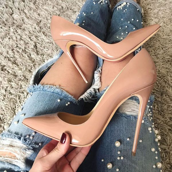 casual designer lady fashion women's shoes nude patent leather point toe shallow stiletto stripper high heels bride wedding party pumps, Black
casual designer lady fashion women's shoes nude patent leather point toe shallow stiletto stripper high heels bride wedding party pumps, Black