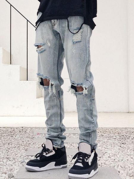 men ripped jeans s39g#, Blue