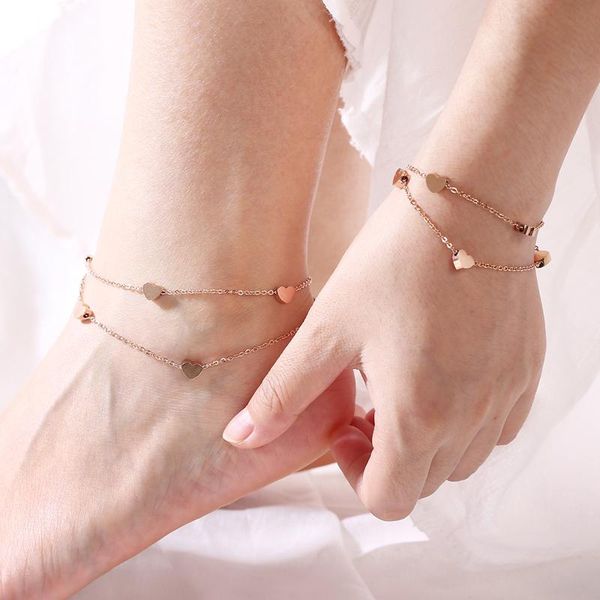 anklets heart anklet for women stainless steel delicate boho bracelet adjustable, Red;blue 
anklets heart anklet for women stainless steel delicate boho bracelet adjustable, Red;blue