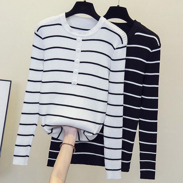 women's sweaters black white striped plus large size oversize korean style fashion pullovers for ladies sweater 2021 clothes blouse, White;black
women's sweaters black white striped plus large size oversize korean style fashion pullovers for ladies sweater 2021 clothes blouse, White;black