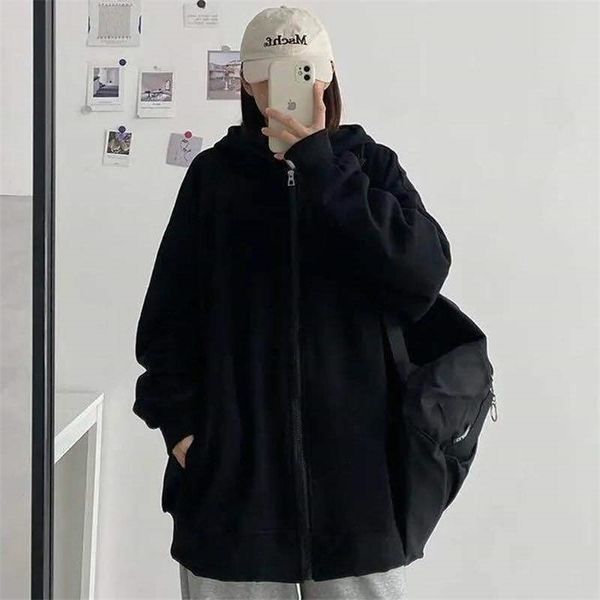 autumn winter female harajuku korean version hooded sun protection coat retro student girl women hoodie zipper sweatshirt 211220, Black
autumn winter female harajuku korean version hooded sun protection coat retro student girl women hoodie zipper sweatshirt 211220, Black