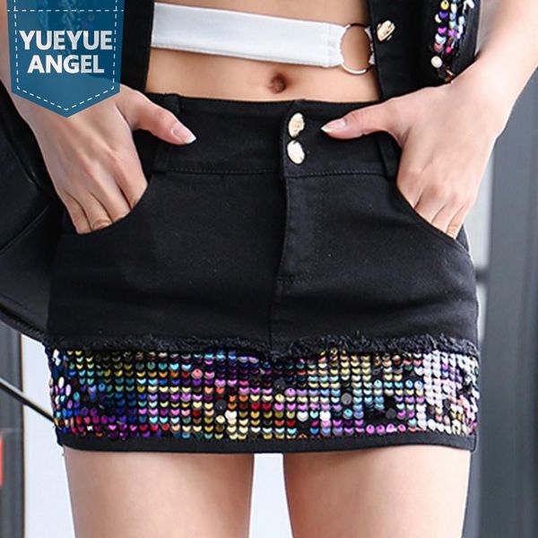 skirts nightclub wrap skirt women elastic slim fit black denim summer street fashion patchwork sequined straight mini
skirts nightclub wrap skirt women elastic slim fit black denim summer street fashion patchwork sequined straight mini
