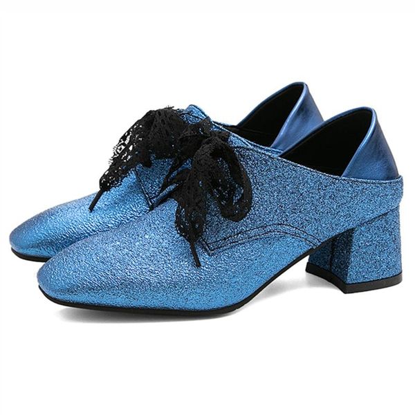 dress shoes sequins square heel fashion women shallow mouth round toe lace up women's single work #g2, Black
dress shoes sequins square heel fashion women shallow mouth round toe lace up women's single work #g2, Black