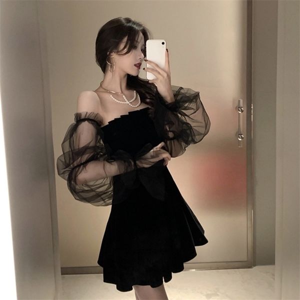 fashion mesh stitching bubble sleeve dresse spring &autumn strapless waist puffy dress black 220311, Black;gray
fashion mesh stitching bubble sleeve dresse spring &autumn strapless waist puffy dress black 220311, Black;gray