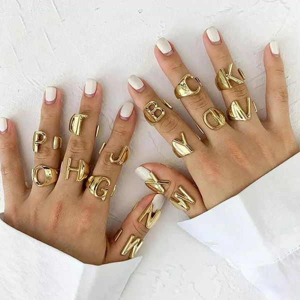 adjustable open ladies gold initial rings jewelry gift a-z letter band ring for women, Silver
adjustable open ladies gold initial rings jewelry gift a-z letter band ring for women, Silver