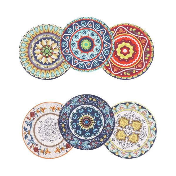 mats & pads 6pcs heat insulation coasters water absorption ceramic home placemat