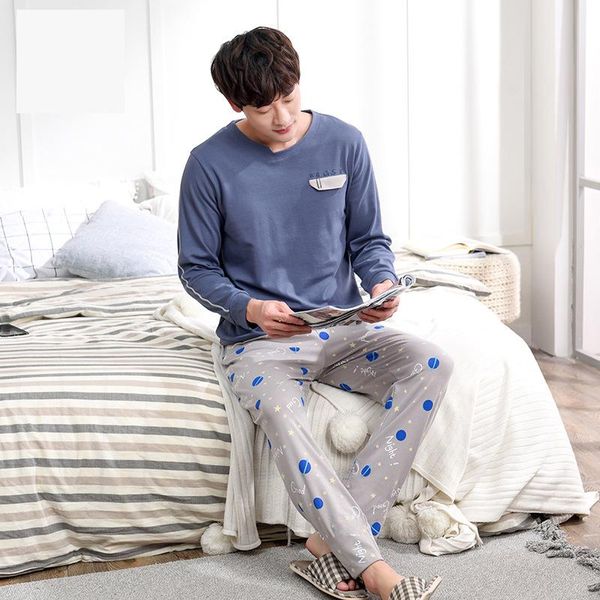 men's sleepwear men spring and autumn long sleeve pants cotton korean pajamas 2021 home leisure pajama sets mens, Black;brown
men's sleepwear men spring and autumn long sleeve pants cotton korean pajamas 2021 home leisure pajama sets mens, Black;brown