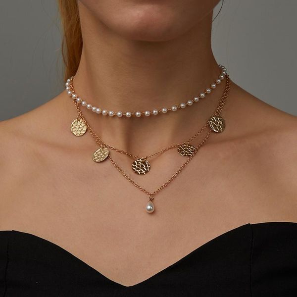 3 Pcs/Set Fashion Imitation Pearl Choker Necklace for Women Trendy Gold Sequins Clavicle Chain Necklace Party Jewelry Gifts, Golden;silver
3 Pcs/Set Fashion Imitation Pearl Choker Necklace for Women Trendy Gold Sequins Clavicle Chain Necklace Party Jewelry Gifts, Golden;silver