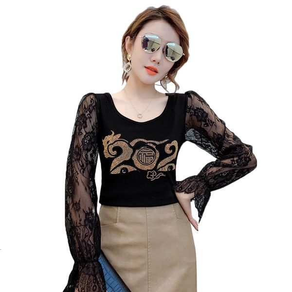 2021 spring fall korean style t-shirt girls fashion shiny letter diamonds women long sleeve patchwork lace tees new t11601a 70gr, White
2021 spring fall korean style t-shirt girls fashion shiny letter diamonds women long sleeve patchwork lace tees new t11601a 70gr, White