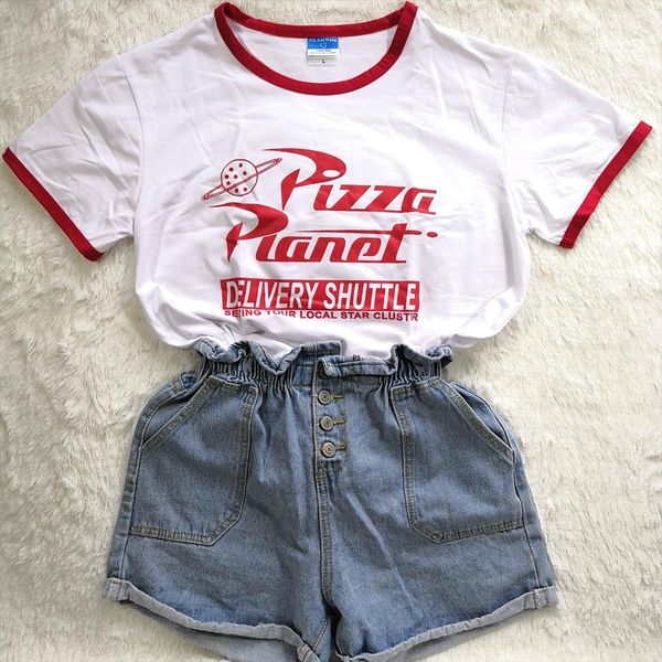 funny pizza planet humor summer womens red edge short sleeved loose plus size casual o neck hipster tumblr, White
funny pizza planet humor summer womens red edge short sleeved loose plus size casual o neck hipster tumblr, White