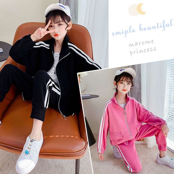 2021 spring new 7 middle school uniform children's pullover coat sports pants two piece girls' suit, White
2021 spring new 7 middle school uniform children's pullover coat sports pants two piece girls' suit, White