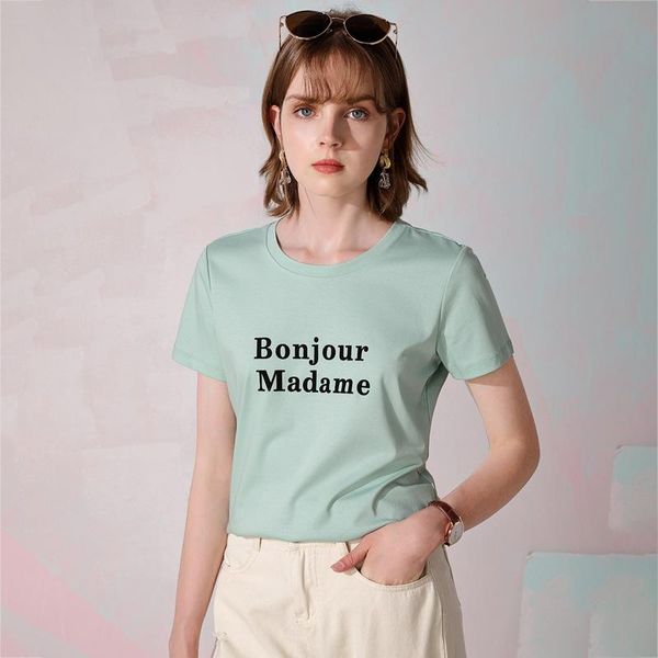 women's t-shirt double-sided mercerized cotton printed for women, loose version with slimming round neck base women, White
women's t-shirt double-sided mercerized cotton printed for women, loose version with slimming round neck base women, White