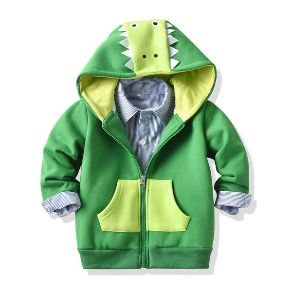 1-6y fashion kids boys clothes sets 2pcs dinosaur hooded long sleeve zipper coat +single breasted shirts outfits, White
1-6y fashion kids boys clothes sets 2pcs dinosaur hooded long sleeve zipper coat +single breasted shirts outfits, White