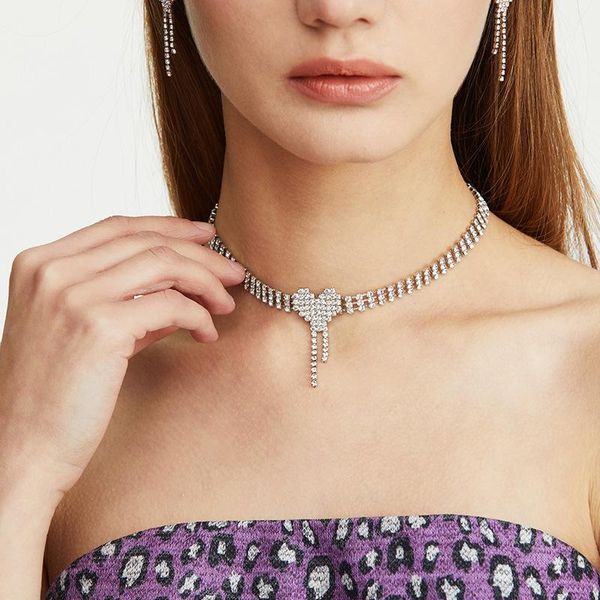 chains women jewelry accessories trend necklace goth rhinestone neck chain fashion woman pendant earring punk women's necklaces, Silver
chains women jewelry accessories trend necklace goth rhinestone neck chain fashion woman pendant earring punk women's necklaces, Silver