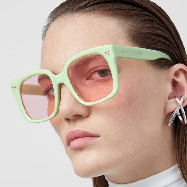 sunglasses luxury square women brand designer pc frame gradient lens classic rivet shades female male fashion eyewear uv400, White;black
sunglasses luxury square women brand designer pc frame gradient lens classic rivet shades female male fashion eyewear uv400, White;black