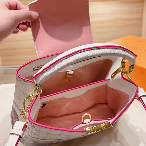 women capucines handbag lady tote crossbody bag colorful painting litchee genuine leather hand bags fashion letter flap handcraft removable
women capucines handbag lady tote crossbody bag colorful painting litchee genuine leather hand bags fashion letter flap handcraft removable