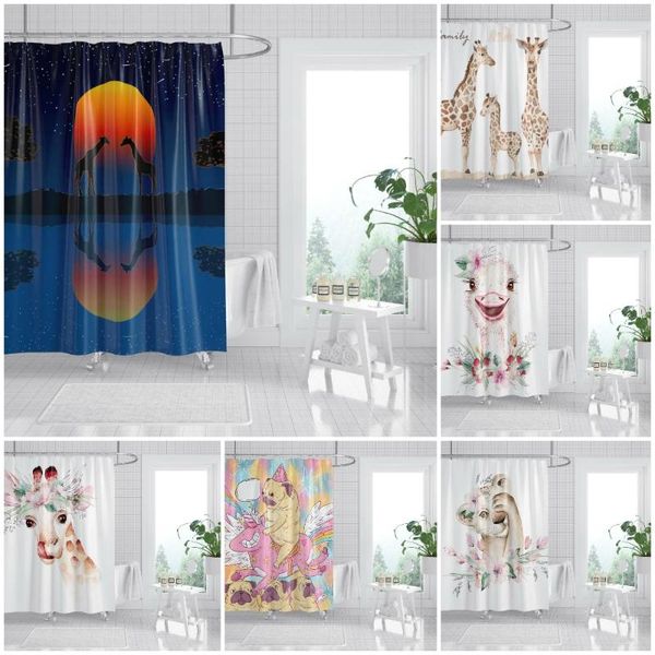 shower curtains nordic waterproof curtain with hooks giraffe pattern bath multi-size decoration bathroom accessories
shower curtains nordic waterproof curtain with hooks giraffe pattern bath multi-size decoration bathroom accessories