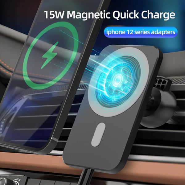 15w magnetic mount stand for iphone 12 pro max magsafing car phone holder qi fast charging wireless charger
15w magnetic mount stand for iphone 12 pro max magsafing car phone holder qi fast charging wireless charger