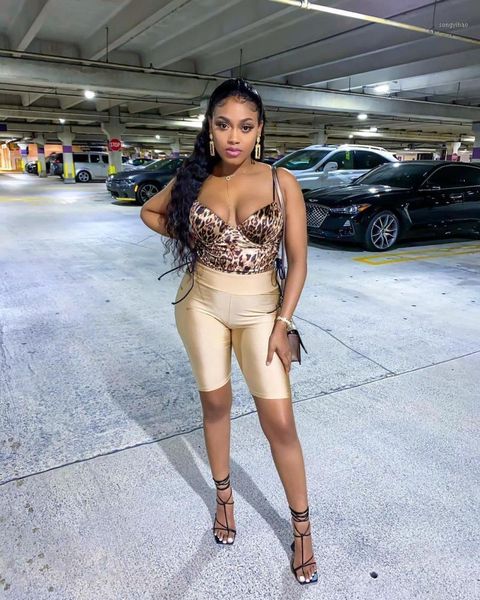 women's tracksuits two-piece set women v-neck leopard printing bandage camis elastic waist knee-length shorts slim suits, Gray
women's tracksuits two-piece set women v-neck leopard printing bandage camis elastic waist knee-length shorts slim suits, Gray