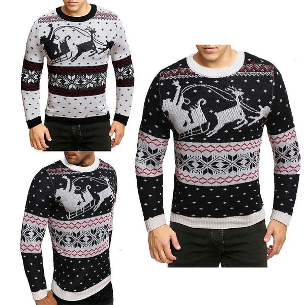 2021new european santa claus reindeer t-shirt men's sweater base coat large size m10, White;black
2021new european santa claus reindeer t-shirt men's sweater base coat large size m10, White;black