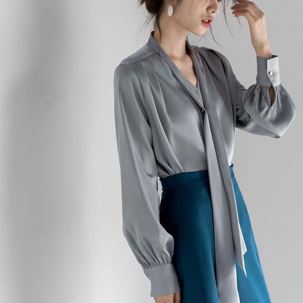 women's blouses & shirts women 2021 spring fashion solid color satin female long-sleeved loose ladies thin casual pullover u321, White
women's blouses & shirts women 2021 spring fashion solid color satin female long-sleeved loose ladies thin casual pullover u321, White