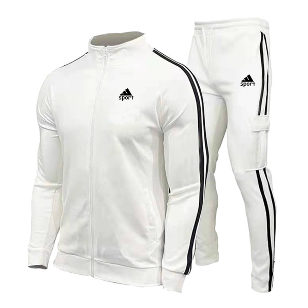 men's tracksuits autumn casual sets brand fitness sports jacket pants 2-piece set fashion stitching striped zipper sport pan, Gray
men's tracksuits autumn casual sets brand fitness sports jacket pants 2-piece set fashion stitching striped zipper sport pan, Gray