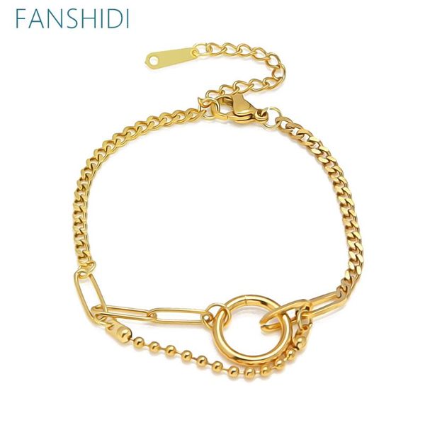 charm bracelets fanshidi circle bracelet double glass bead for women stainless steel creative simple jewelry, Golden;silver
charm bracelets fanshidi circle bracelet double glass bead for women stainless steel creative simple jewelry, Golden;silver