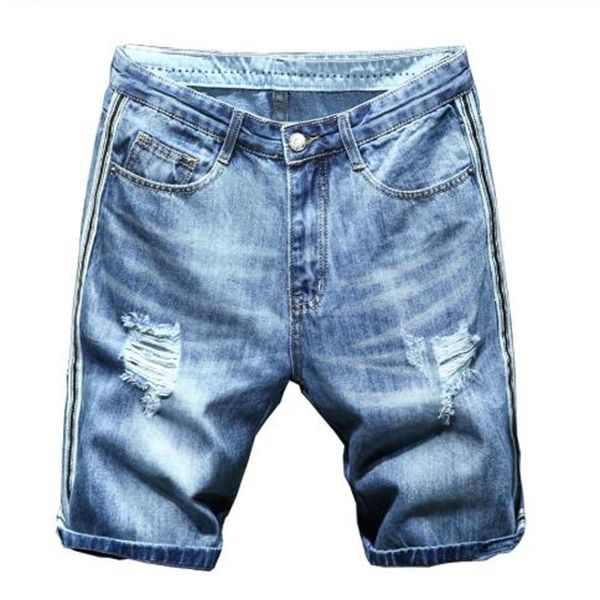 2021 new men's male fashion casual stripe lines patchwork ripped shorts summer knee length holes thin denim jeans esij, Blue
2021 new men's male fashion casual stripe lines patchwork ripped shorts summer knee length holes thin denim jeans esij, Blue