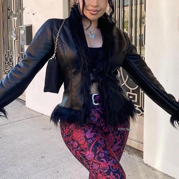women's leather & faux 2021 pu biker jacket women long sleeve fur black vintage autumn winter casual y2k fashion coat
women's leather & faux 2021 pu biker jacket women long sleeve fur black vintage autumn winter casual y2k fashion coat