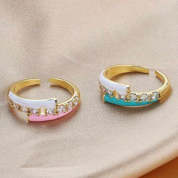 cluster rings gold color rainbow fashion finger jewelry prong set clear cz neon enamel open adjustable dome contrast ring for women, Golden;silver
cluster rings gold color rainbow fashion finger jewelry prong set clear cz neon enamel open adjustable dome contrast ring for women, Golden;silver