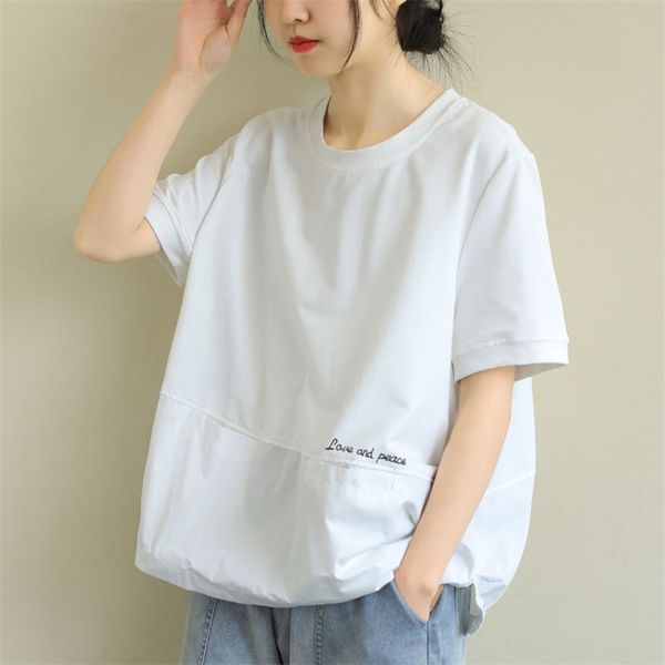 summer fashion women half sleeve o-neck loose tshirt all-matched casual solid tee shirt femme cotton plus size s805 210708, White
summer fashion women half sleeve o-neck loose tshirt all-matched casual solid tee shirt femme cotton plus size s805 210708, White
