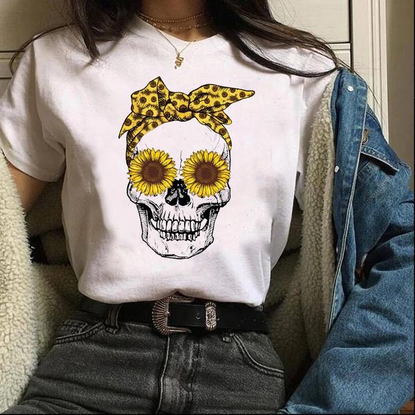 women clothing clothes graphic skull sunflower floral funny 90s print halloween lady tees female t shirt womens t shirt, White
women clothing clothes graphic skull sunflower floral funny 90s print halloween lady tees female t shirt womens t shirt, White