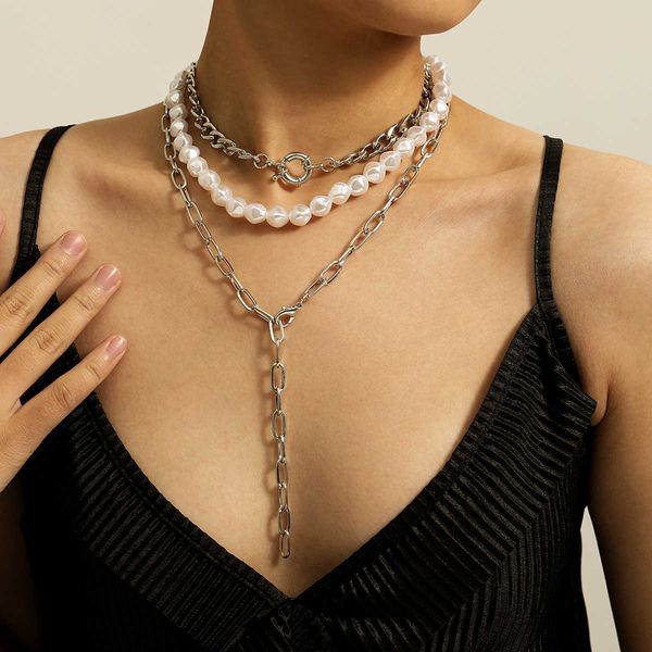 fashion jewelry personality geometric exaggeration multi-layer neck chain women's simple long sweater necklace, Silver
fashion jewelry personality geometric exaggeration multi-layer neck chain women's simple long sweater necklace, Silver