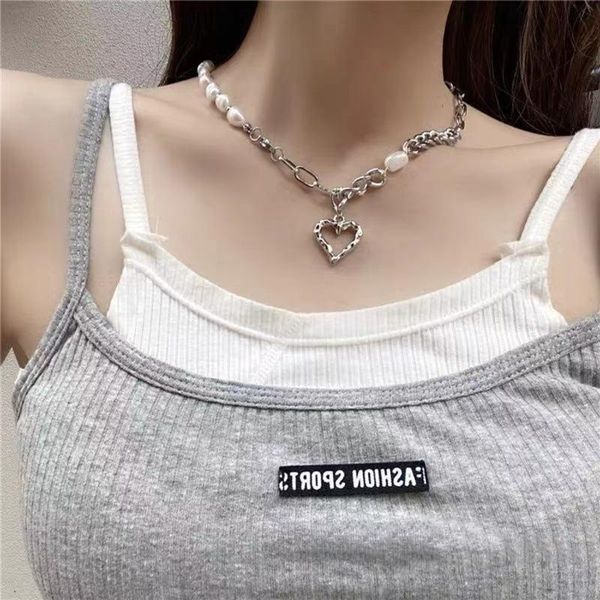 pendant necklaces fashion pearl love necklace for women gothic stainless steel clavicle chain choker 2021 couples jewelry gifts, Silver
pendant necklaces fashion pearl love necklace for women gothic stainless steel clavicle chain choker 2021 couples jewelry gifts, Silver