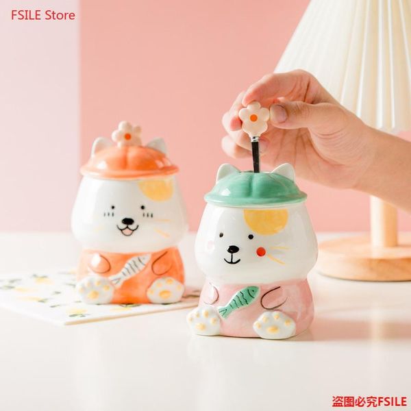 mugs fsile 400 ml creative cartoon cute cat ceramic mug student couple drinking cups with lids and spoons breakfast milk cup
mugs fsile 400 ml creative cartoon cute cat ceramic mug student couple drinking cups with lids and spoons breakfast milk cup