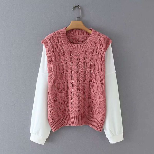 knitted autumn and twist winter 2019 korean loose vest waistcoat stitching sweater fake two piece pullover female luxury, White;black
knitted autumn and twist winter 2019 korean loose vest waistcoat stitching sweater fake two piece pullover female luxury, White;black