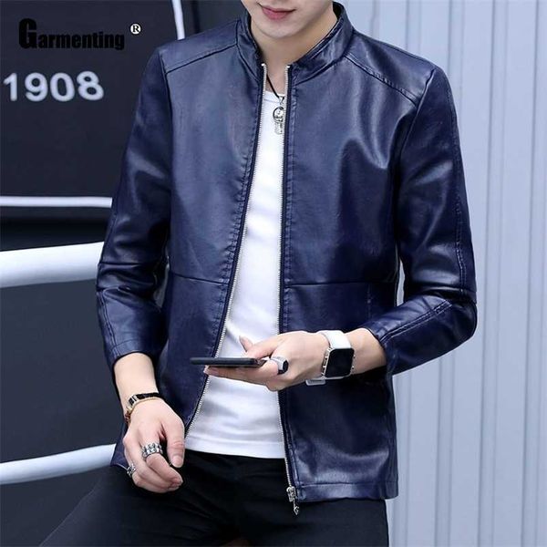 garmenting men trendy zippers faux pu leather jackets kpop young mens blue coffee outerwear slim fitted male clothing 211111, Black 
garmenting men trendy zippers faux pu leather jackets kpop young mens blue coffee outerwear slim fitted male clothing 211111, Black