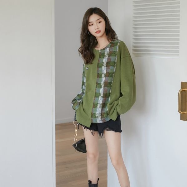 casual dresses green oversized hoodie crewneck sweatshirt women fall patchwork plaid japanese streetwear clothes eclc, Black;gray 
casual dresses green oversized hoodie crewneck sweatshirt women fall patchwork plaid japanese streetwear clothes eclc, Black;gray