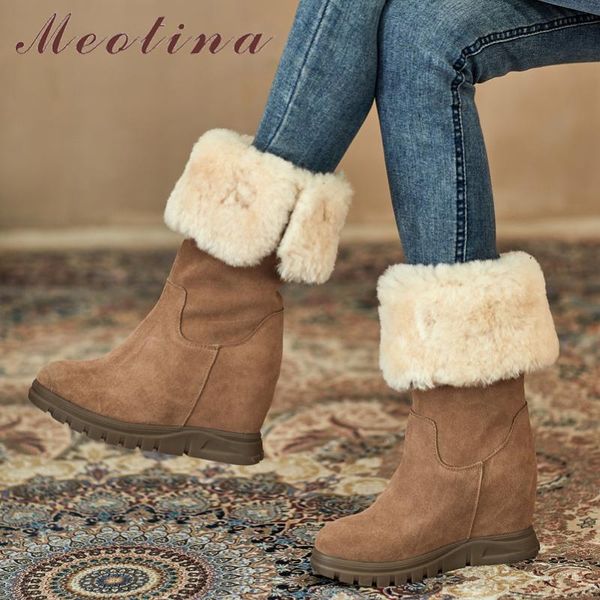 boots meotina women shoes genuine leather snow wool fur warm wedges high heel ladies round toe mid-calf winter black 33-40
boots meotina women shoes genuine leather snow wool fur warm wedges high heel ladies round toe mid-calf winter black 33-40