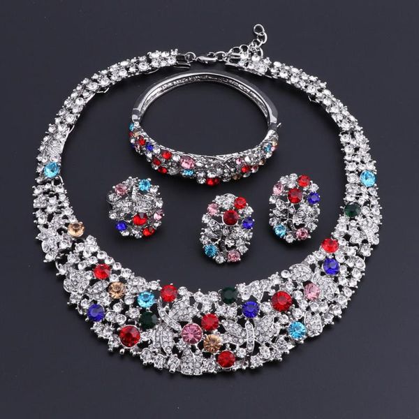 earrings & necklace oeoeos african beads jewelry sets for women crystal bracelet silver color pendant wedding dress accessories
earrings & necklace oeoeos african beads jewelry sets for women crystal bracelet silver color pendant wedding dress accessories