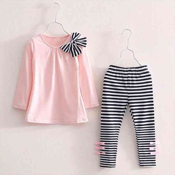 girls clothing sets fashion style long sleeve striped bow design t shirt pants for clothes, White
girls clothing sets fashion style long sleeve striped bow design t shirt pants for clothes, White