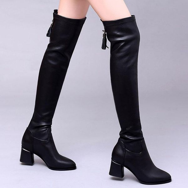boots 2021 tassel leather pointed women over-the-knee fashion thigh high heel long winter warm short plush lady shoes, Black
boots 2021 tassel leather pointed women over-the-knee fashion thigh high heel long winter warm short plush lady shoes, Black