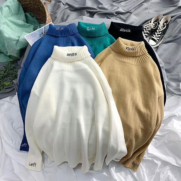 men's turtleneck sweater korean casual fashion loose harajuku streetwear pure color simple pullover men's retro couple pullover, White;black
men's turtleneck sweater korean casual fashion loose harajuku streetwear pure color simple pullover men's retro couple pullover, White;black