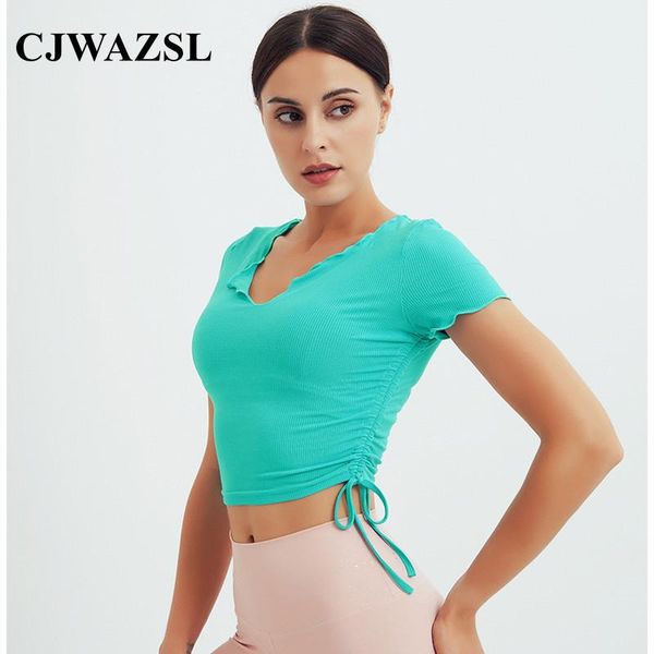 yoga outfit candy-colored short-sleeved sports t-shirt gym running training wear bandage navel fitness women's top
yoga outfit candy-colored short-sleeved sports t-shirt gym running training wear bandage navel fitness women's top