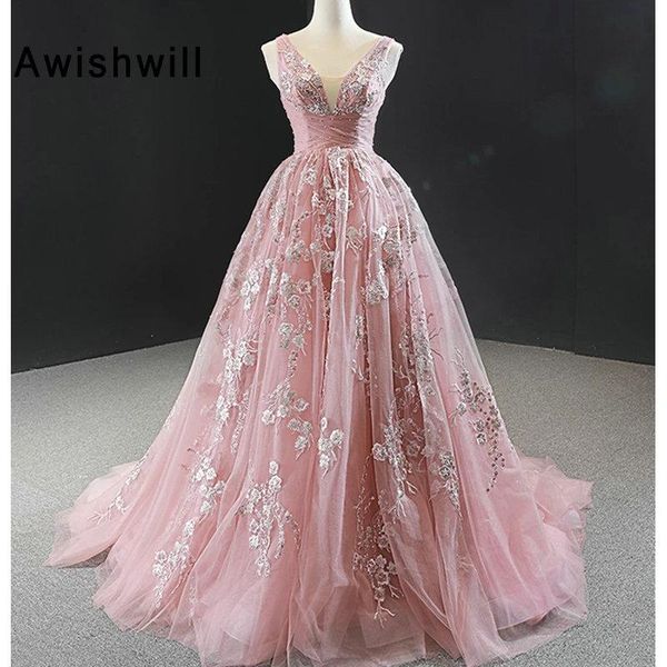 party dresses fashion pink long evening v-neck beaded lace appliques tulle formal wear gown lace-up back 2021 prom dress, White;black
party dresses fashion pink long evening v-neck beaded lace appliques tulle formal wear gown lace-up back 2021 prom dress, White;black