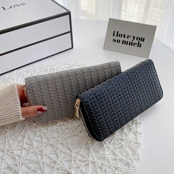 wallets ladies wallet woven pu leather long mobile phone bag money change card female, Red;black
wallets ladies wallet woven pu leather long mobile phone bag money change card female, Red;black